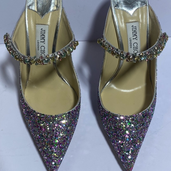 JIMMY CHOO BING 100 RHINESTONE SANDALS - Picture 2 of 8